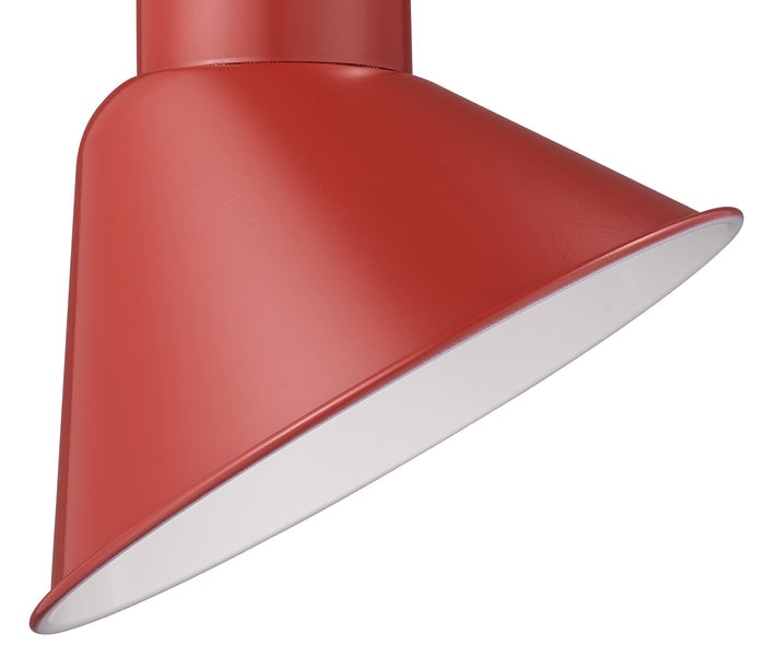 10'' Satin Red Metal R Series Angle Shade