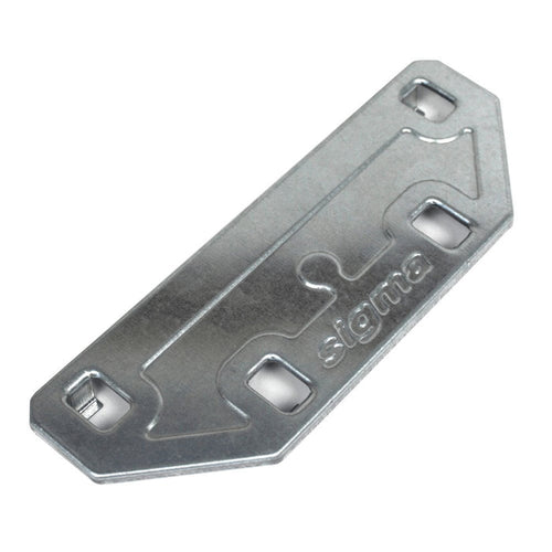 Metal mounting bracket for 7F and 2G with cutouts and stamped markings