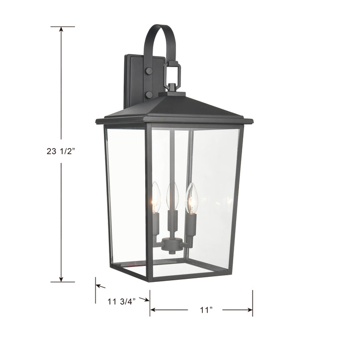 11'' Fetterton Powder Coated Black 3 Light Wall Sconce