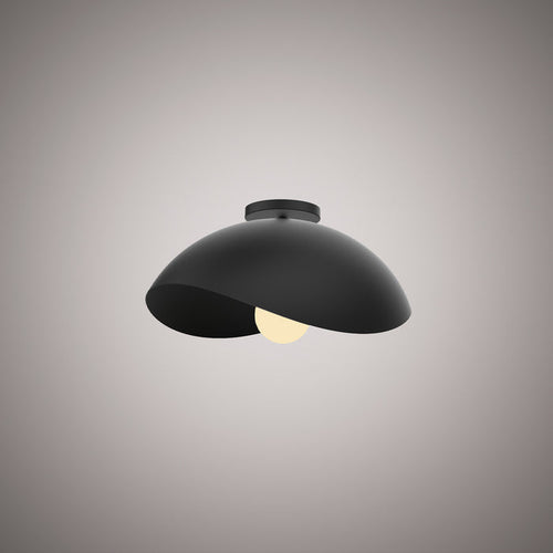 1 Lights 11-in Flush Mount Matte Black  Dimmable 60W