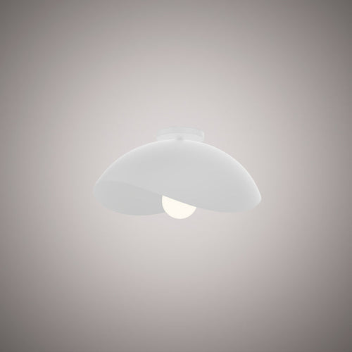 1 Lights 11-in Flush Mount Matte White  Dimmable 60W