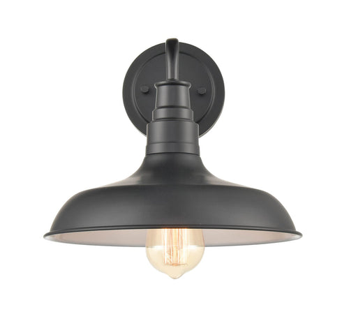 12'' Milltown Powder Coated Black 1 Light Wall Sconce