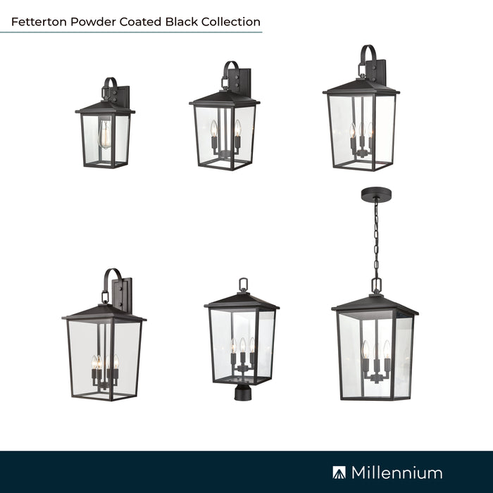 13'' Fetterton Powder Coated Black 4 Light Wall Sconce