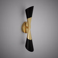 2 Lights 21-in Wall Sconce Matte Black/Aged Brass  Dimmable 80W