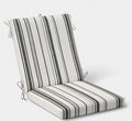 21”x43” woven stripe chair cushion Black/Ivory - SOME COSMETIC FLAWS - PICK UP ONLY