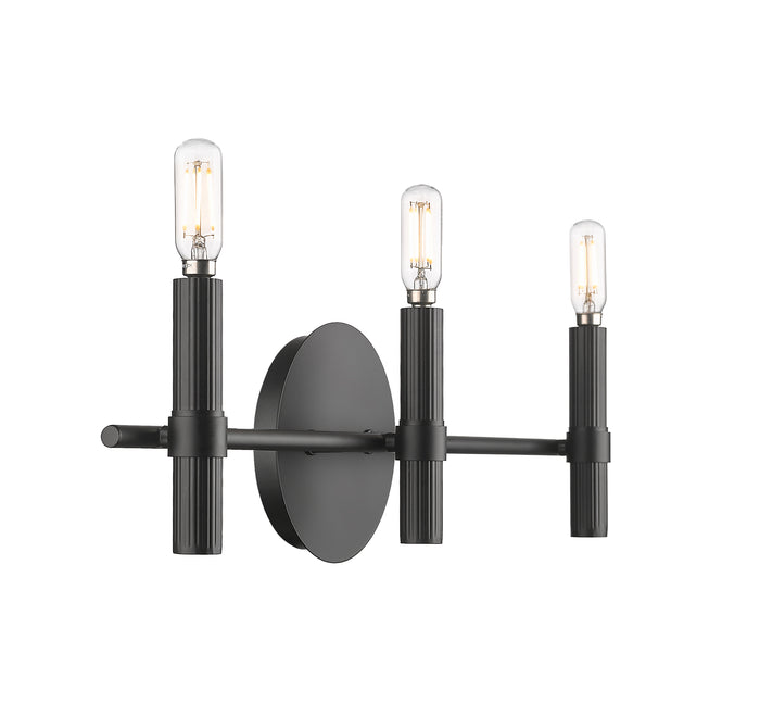 22'' Skyva Matte Black 3 Light Bath Vanity