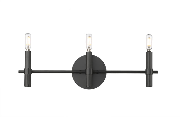 22'' Skyva Matte Black 3 Light Bath Vanity