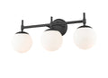 24''  Matte Black 3 Light Bath Vanity