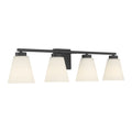 31-inch Strayhan Matte Black 4-Light White Frosted Glass Bathroom Vanity Light