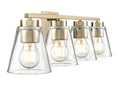 31-inch Strayhan Modern Gold 4-Light Clear Glass Bathroom Vanity Light