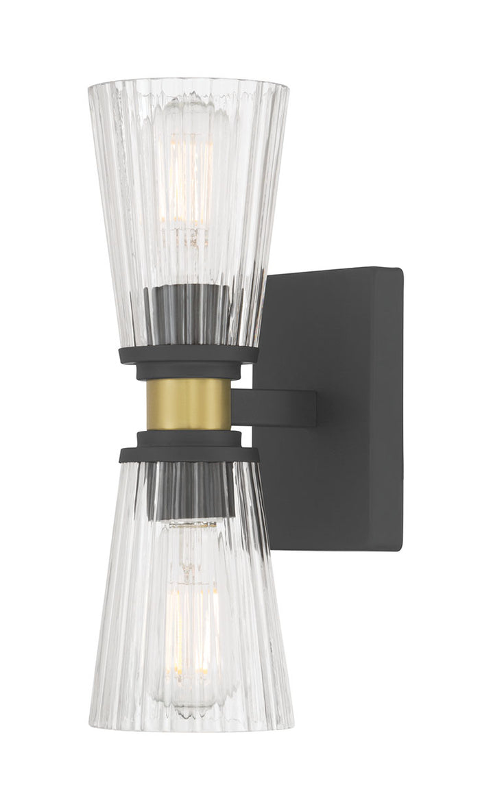 4.25'' Lustria Matte Black 2 Light Wall Sconce