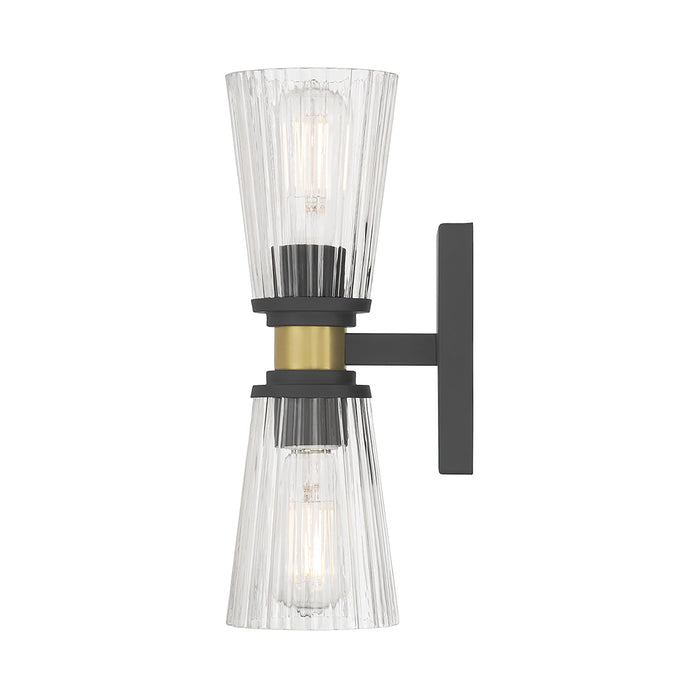 4.25'' Lustria Matte Black 2 Light Wall Sconce