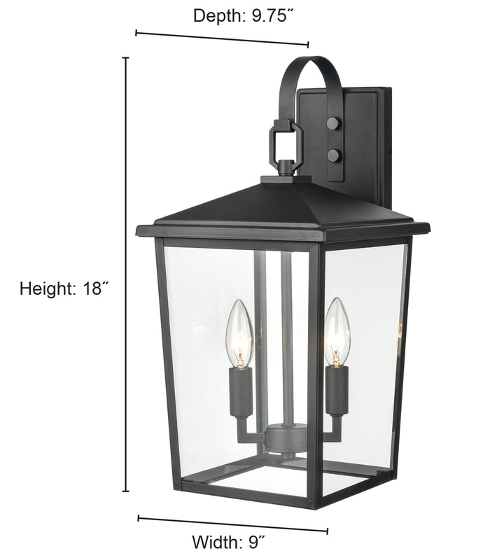 9'' Fetterton Powder Coated Bronze 2 Light Wall Sconce