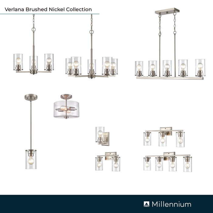 9-inch Verlana Brushed Nickel 1-Light Wall Sconce