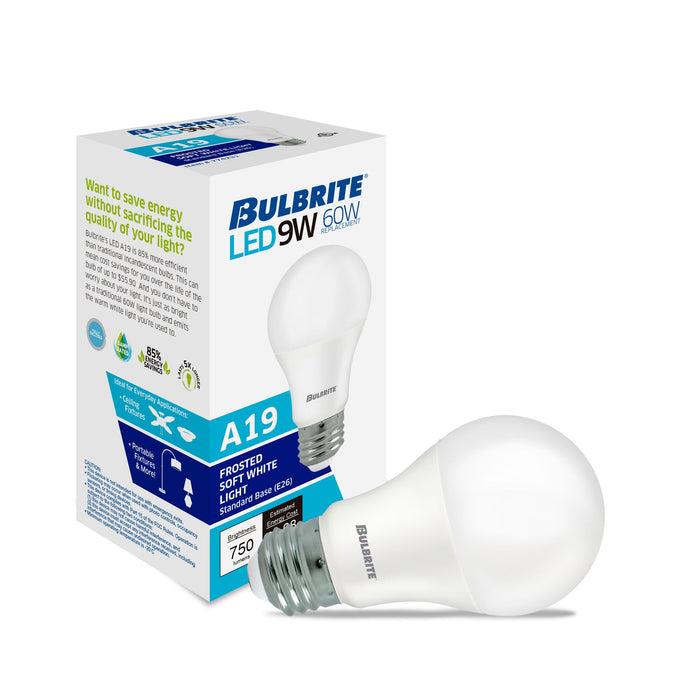 A19 8.5W Non-Dimmable Frost Filament LED Light Bulb with E26 Base, 3000K, 750 Lumens, 8-Pack
