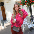 Abby streep vest fuchsia
