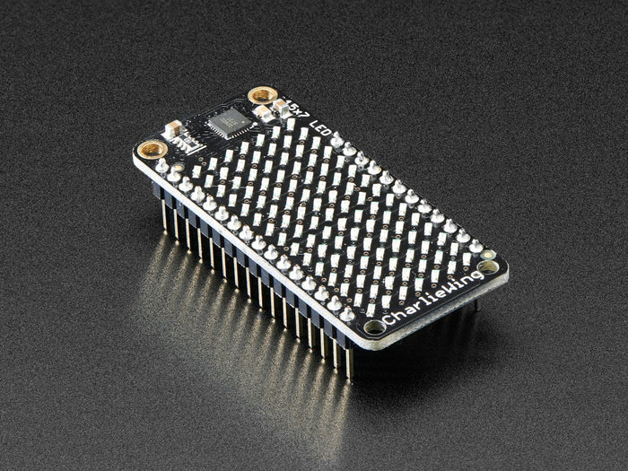 Adafruit 15x7 CharliePlex LED Matrix Display FeatherWing Yellow by Adafruit - The Pi Hut