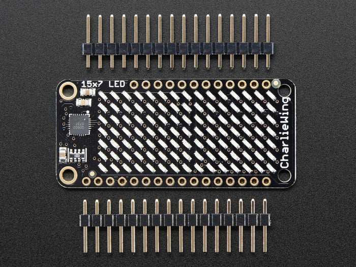 Adafruit 15x7 CharliePlex LED Matrix Display FeatherWing Yellow by Adafruit - The Pi Hut