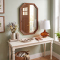 Alden Vintage Inspired Real Wood Wall Mirror
