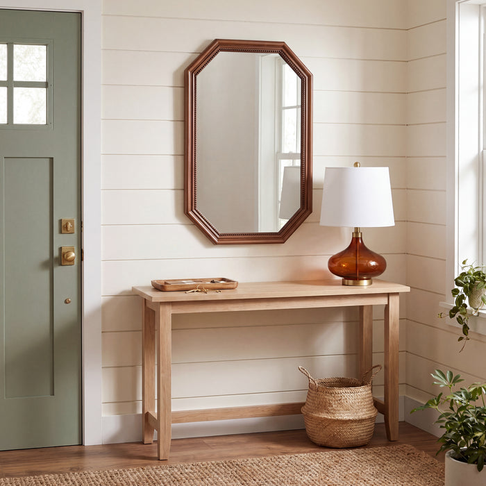 Alden Vintage Inspired Real Wood Wall Mirror