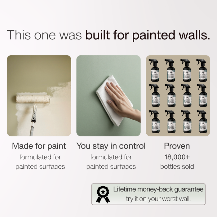 Mould Remover Wall Cleaner built for painted walls, 18,000+ bottles sold, money-back guarantee