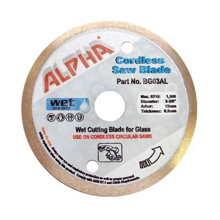 3-3/8" wet cutting blade for glass, Cordless Saw Blade, BG03AL