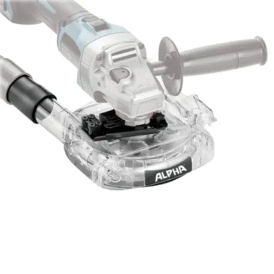 Transparent dust cover for grinding, front guard with side mounting arm