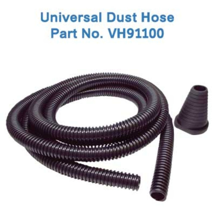 Universal dust hose, ribbed dark purple tube with angled connector