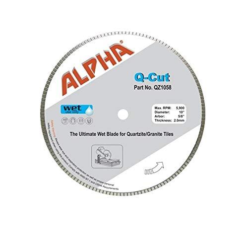 Q-CUT Turbo diamond wet blade disc, Q-Cut label with max RPM and diameter