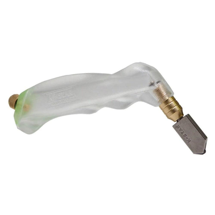 Thin Panel Tile Cutter: clear handle, brass connector, metal blade