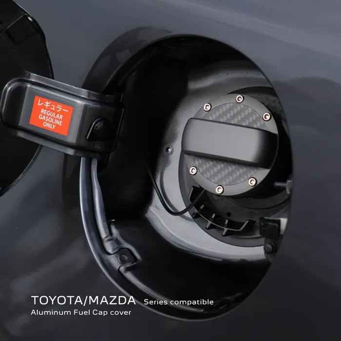 Aluminum fuel cap cover for Toyota, Lexus, Mazda, Subaru & Daihatsu — DEFF