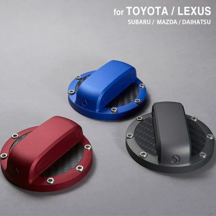 Aluminum fuel cap cover for Toyota, Lexus, Mazda, Subaru & Daihatsu — DEFF