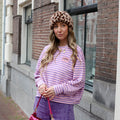 Amour top lila roze streep