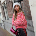 Amour top roze rood streep