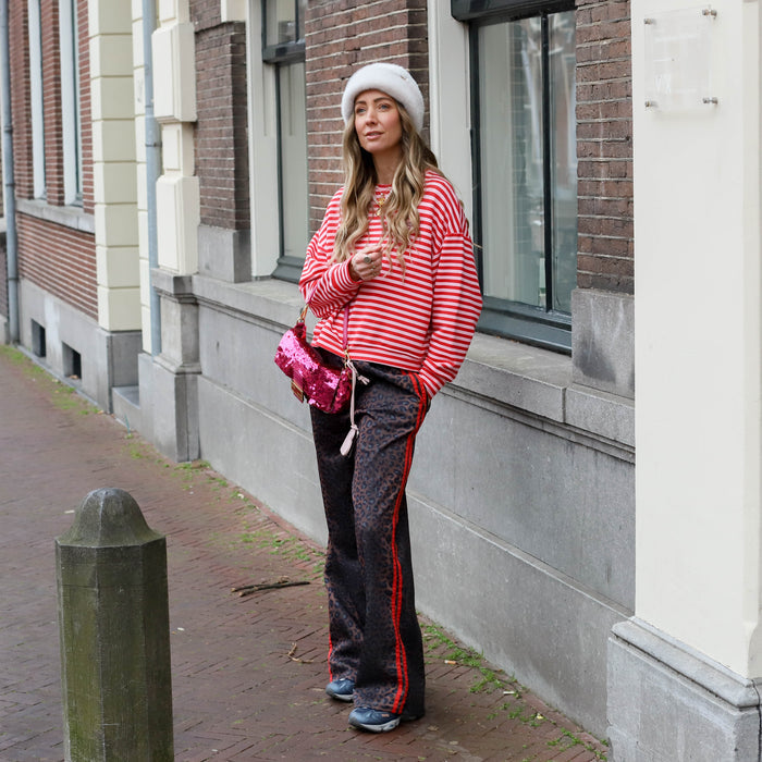 Amour top roze rood streep