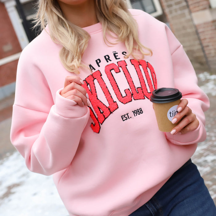 Apres ski club sweater lichtroze coral bright