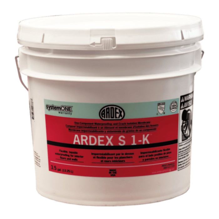 ARDEX S 1-K waterproofing and crack isolation membrane in white bucket