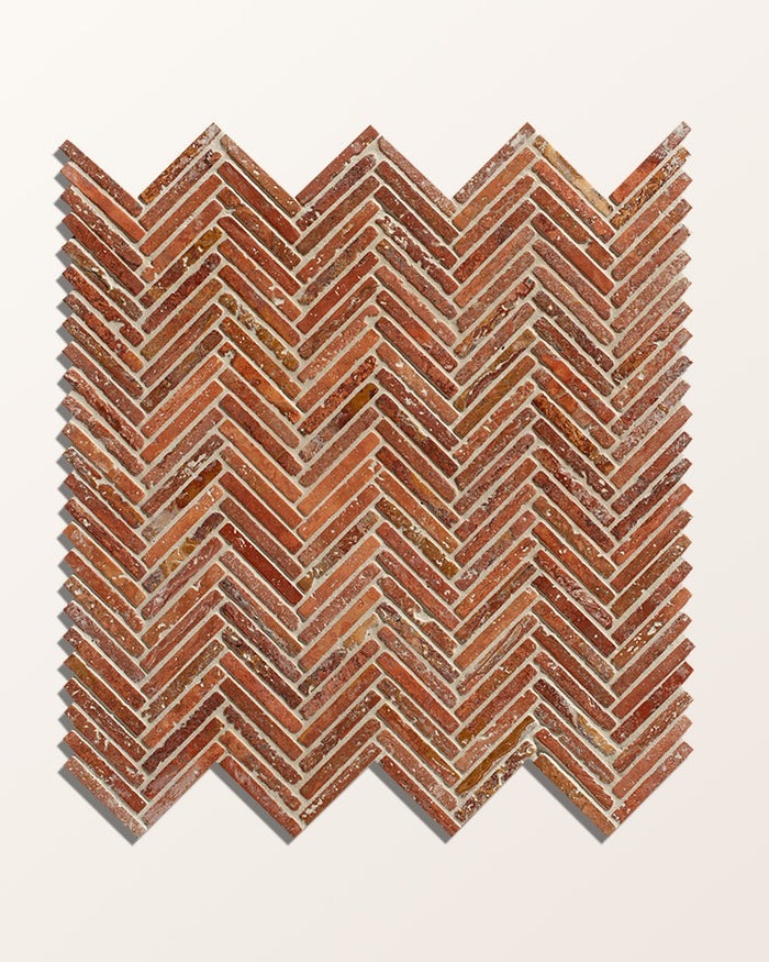 Athens Rosso Travertine Mosaic