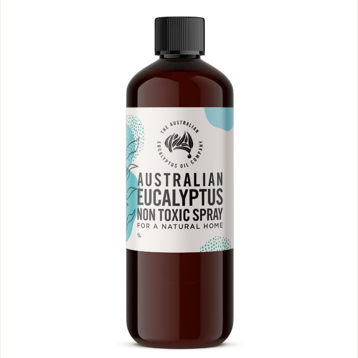 Australian Eucalyptus Non Toxic Spray amber bottle, 1 litre refill size