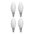 B11 5W Dimmable Milky Filament LED Light Bulb with E12 Base, 3000K, 500 Lumens, 4-Pack