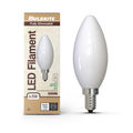 B11 6.5W Dimmable Milky Filament LED Light Bulb with E12 Base, 5000K, 750 Lumens, 4-Pack
