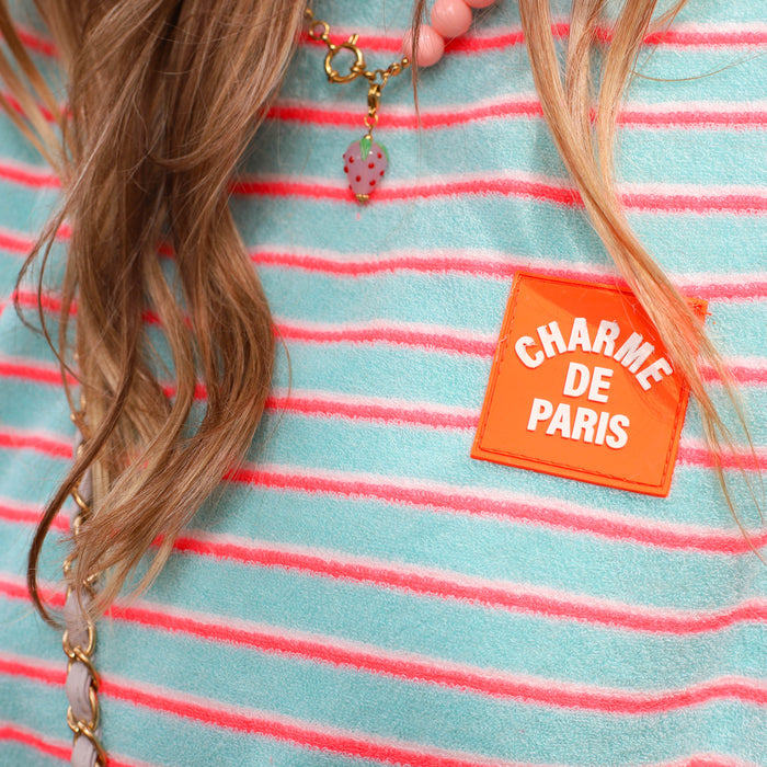 Badstof tee charme de paris blauw