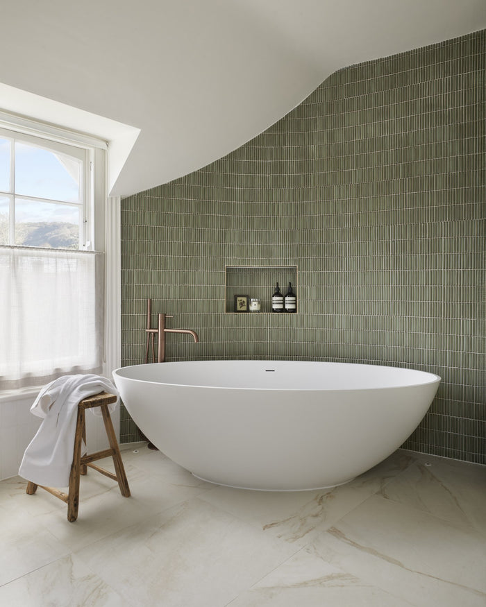 Bamboo Lustre Porcelain Mosaic Avocado