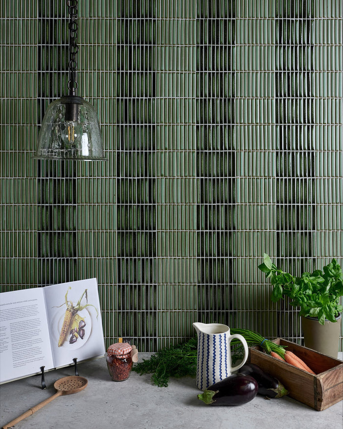 Bamboo Lustre Porcelain Mosaic Avocado