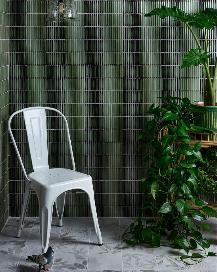 Bamboo Lustre Porcelain Mosaic Avocado