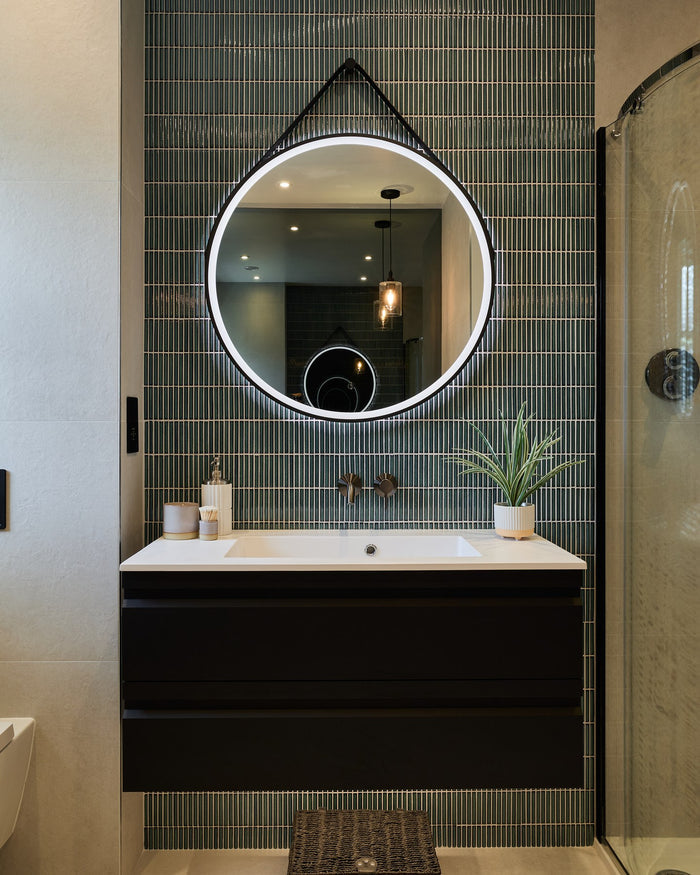 Bamboo Porcelain Mosaic Verdigris|Credit: Bathroom & Kitchen Eleven, Chris Snook Photography|rhine-porcelain