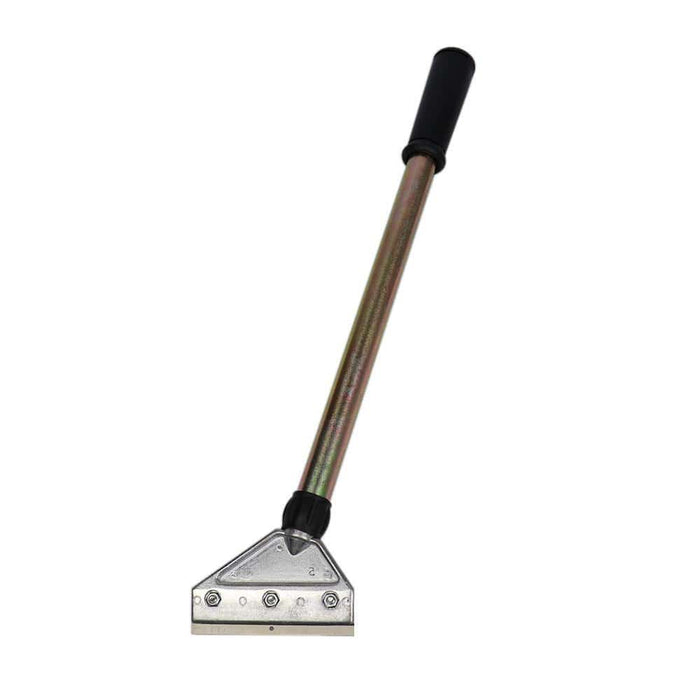 4" blade scraper with telescopic handle, metal blade and black grips
