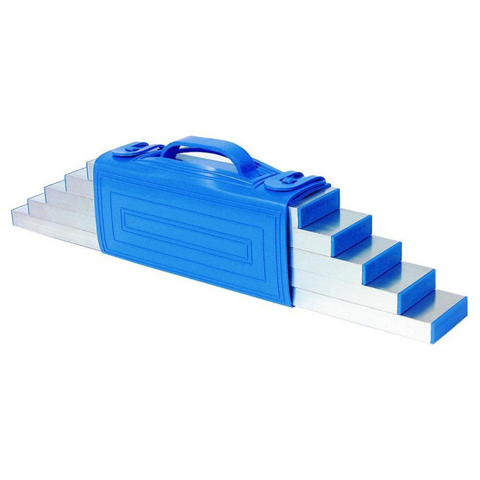 5-piece mini straightedge set, blue case and ruler pads