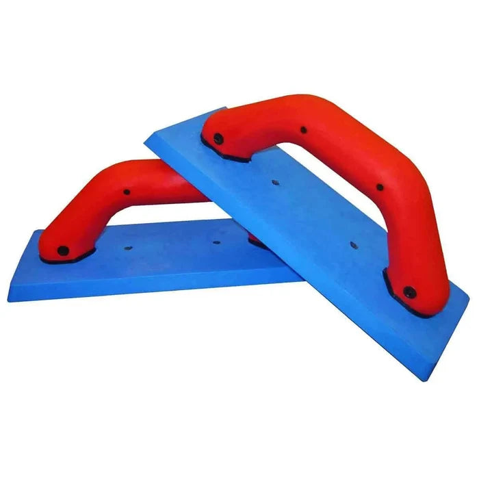 Barwalt Ultrasoft Float: blue foam platform with red handles and hand rests