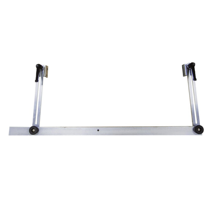 Universal tile side support with two adjustable arms and base plate